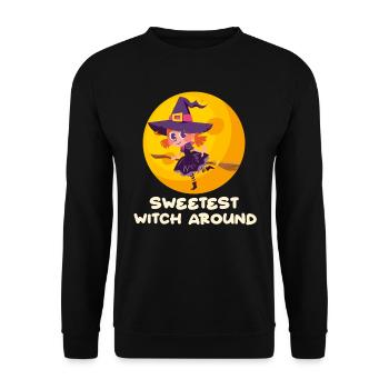Costume d’Halloween Fille LA SORCIÈRE LA PLUS DOUCE AUTOUR - Sweat-shirt Unisexe - noir - Devant - Alina (178cm) & Michal (187cm)