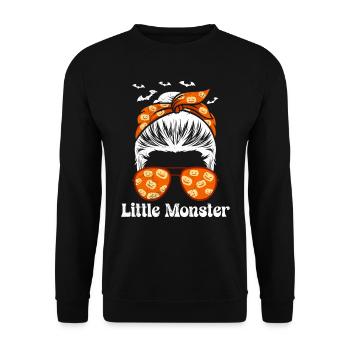 Halloween Costume Girl LITTLE MONSTER Funny - Unisex Sweatshirt - black - Front - Alina (178cm) & Michal (187cm)