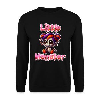 Halloween Costume Kids LITTLE MONSTER Funny - Unisex Sweatshirt - black - Front - Alina (178cm) & Michal (187cm)