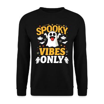 Halloween Costume Kids SPOOKY VIBES ONLY Funny - Unisex Sweatshirt - black - Front - Alina (178cm) & Michal (187cm)