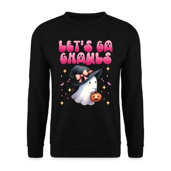 Halloween Party Kids LET'S GO GHOULS - Unisex Sweatshirt - black - Front - Alina (178cm) & Michal (187cm)