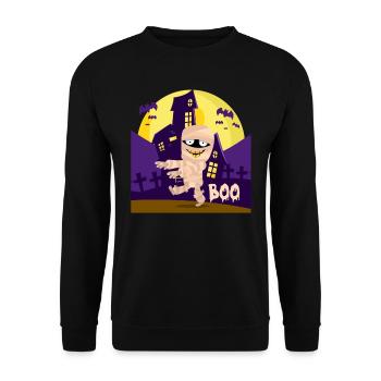 Halloween Costume Party Kids BOO Funny - Unisex Sweatshirt - black - Front - Alina (178cm) & Michal (187cm)