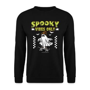 Halloween Costume Kids SPOOKY VIBES ONLY Funny - Unisex Sweatshirt - black - Front - Alina (178cm) & Michal (187cm)