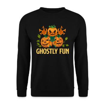 Halloween Costume Kids GHOSTLY FUN Funny - Unisex Sweatshirt - black - Front - Alina (178cm) & Michal (187cm)