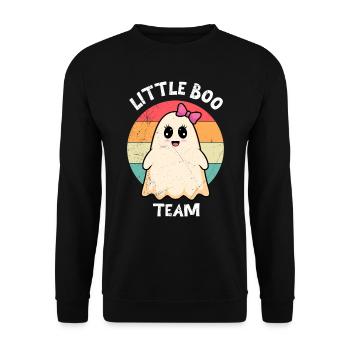 Halloween Costume Kids LITTLE BOO TEAM Funny - Unisex Sweatshirt - black - Front - Alina (178cm) & Michal (187cm)