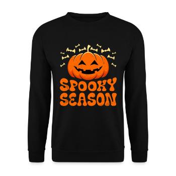 Halloween Costume Kids SPOOKY TIME Funny Pumpkin - Unisex Sweatshirt - black - Front - Alina (178cm) & Michal (187cm)