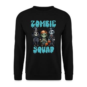 Halloween Kostüm Kinder ZOMBIE SQUAD Lustiges - Unisex Pullover - Schwarz - Vorne - Alina (178cm) & Michal (187cm)