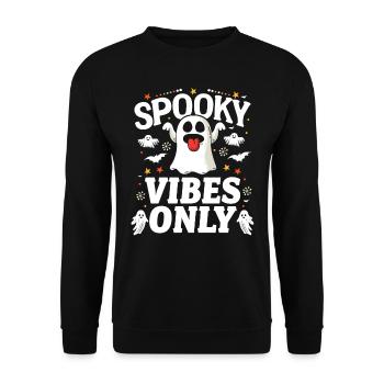 Halloween Costume Kids SPOOKY VIBES ONLY Funny - Unisex Sweatshirt - black - Front - Alina (178cm) & Michal (187cm)