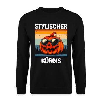 Halloween Fête Enfants ÉLÉGANT CITROUILLE Drôle - Sweat-shirt Unisexe - noir - Devant - Alina (178cm) & Michal (187cm)