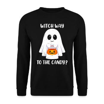 Costume d’Halloween Enfants WITCH WAY TO THE CANDY ? - Sweat-shirt Unisexe - noir - Devant - Alina (178cm) & Michal (187cm)