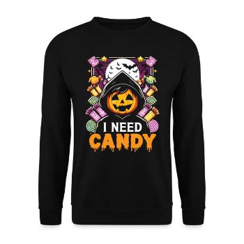 Halloween Kids I NEED CANDY Halloween Costume - Sweat-shirt Unisexe - noir - Devant - Alina (178cm) & Michal (187cm)