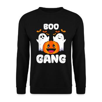 Halloween Kostüm Kinder SPUK MANNSCHAFT Lustig - Unisex Pullover - Schwarz - Vorne - Alina (178cm) & Michal (187cm)
