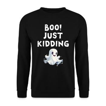 Costume d’Halloween Enfants BOO ! JUST KIDDING Bonbons - Sweat-shirt Unisexe - noir - Devant - Alina (178cm) & Michal (187cm)