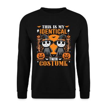 Halloween Costume Kids THIS IS MY IDENTICAL TWIN - Unisex Sweatshirt - black - Front - Alina (178cm) & Michal (187cm)