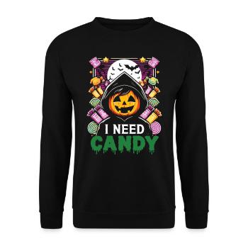 Halloween Kids I NEED CANDY Halloween Costume - Sweat-shirt Unisexe - noir - Devant - Alina (178cm) & Michal (187cm)