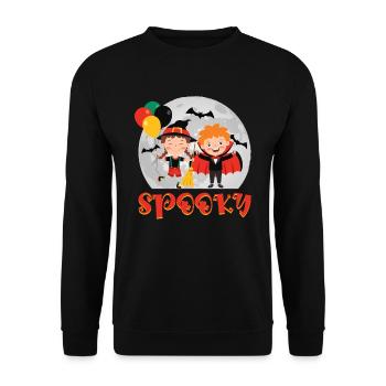 Halloween Kostüm SPOOKY Halloween Party Kinder - Unisex Pullover - Schwarz - Vorne - Alina (178cm) & Michal (187cm)