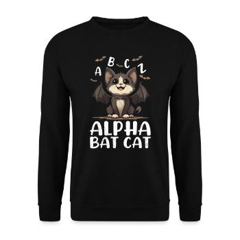 Halloween Costume ALPHA BAT CAT Funny Alphabet - Unisex Sweatshirt - black - Front - Alina (178cm) & Michal (187cm)