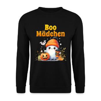 Halloween Costume Kids BOO GIRL Funny - Unisex Sweatshirt - black - Front - Alina (178cm) & Michal (187cm)