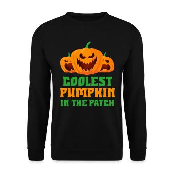 Halloween CITROUILLE LA PLUS COOL DU PATCH Fun - Sweat-shirt Unisexe - noir - Devant - Alina (178cm) & Michal (187cm)
