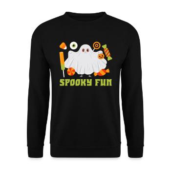 Halloween Costume SPOOKY FUN Funny Kids - Unisex Sweatshirt - black - Front - Alina (178cm) & Michal (187cm)