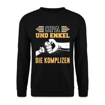 Großvater OPA UND ENKEL DIE KOMPLIZEN Lustiges - Unisex Pullover - Schwarz - Vorne - Alina (178cm) & Michal (187cm)