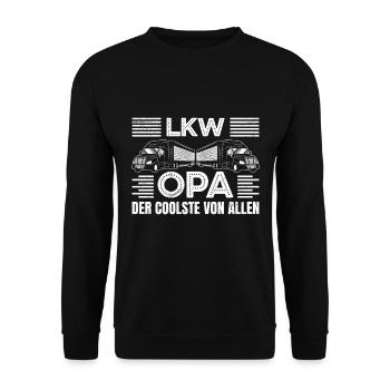LKW OPA DER COOLSTE VON ALLEN Lustiges - Unisex Pullover - Schwarz - Vorne - Alina (178cm) & Michal (187cm)