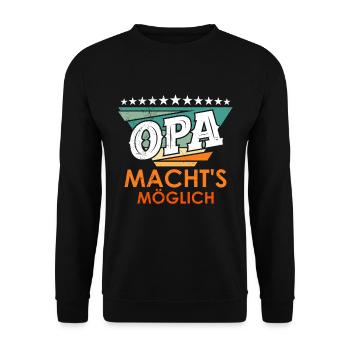 OPA MACHT'S MÖGLICH Lustiges Großvater Opi - Unisex Pullover - Schwarz - Vorne - Alina (178cm) & Michal (187cm)