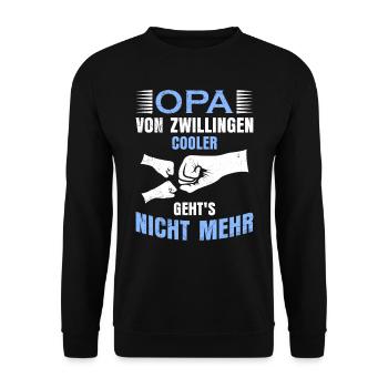 OPA VON ZWILLINGEN COOLER GEHTS NICHT MEHR Lustig - Unisex Pullover - Schwarz - Vorne - Alina (178cm) & Michal (187cm)