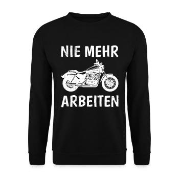 Ruhestand NIE MEHR ARBEITEN Lustiges Rentner - Unisex Pullover - Schwarz - Vorne - Alina (178cm) & Michal (187cm)