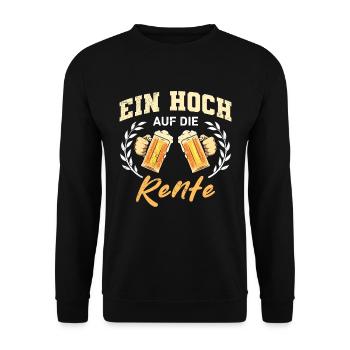 RENTE GENIEßEN Lustiges Ruhestand Endlich Rentner - Unisex Pullover - Schwarz - Vorne - Alina (178cm) & Michal (187cm)