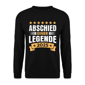 Ruhestand ABSCHIED EINER LEGENDE 2025 Lustiges - Unisex Pullover - Schwarz - Vorne - Alina (178cm) & Michal (187cm)