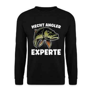 HECHT ANGLER EXPERTE Angeln Geburtstags Angler - Unisex Pullover - Schwarz - Vorne - Alina (178cm) & Michal (187cm)