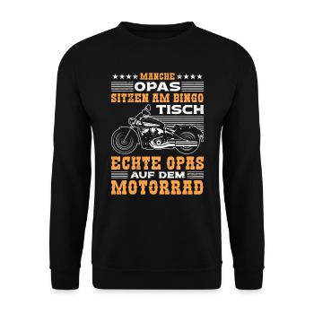 Opi MANCHE OPAS SITZEN AM BINGO TISCH ECHTE AUF - Unisex Pullover - Schwarz - Vorne - Alina (178cm) & Michal (187cm)