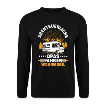 Großvater ABENTEUERLICHE OPAS FAHREN WOHNMOBIL - Unisex Pullover - Schwarz - Vorne - Alina (178cm) & Michal (187cm)