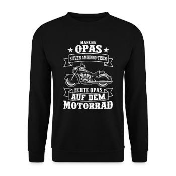 Opi MANCHE OPAS SITZEN AM BINGO TISCH ECHTE AUF - Unisex Pullover - Schwarz - Vorne - Alina (178cm) & Michal (187cm)