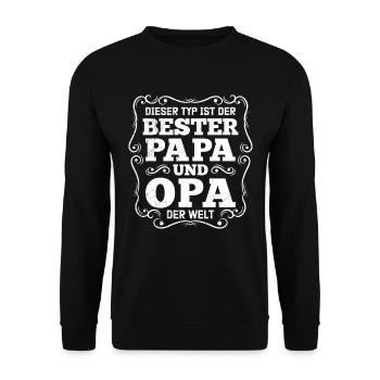 Großvater BESTER PAPA UND OPA Geburtstags - Unisex Pullover - Schwarz - Vorne - Alina (178cm) & Michal (187cm)