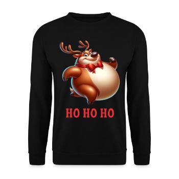Reindeer HO HO HO - Unisex Sweatshirt - black - Front - Alina (178cm) & Michal (187cm)