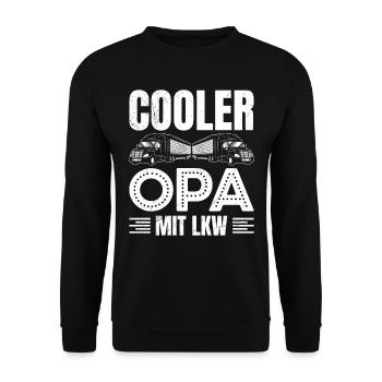 Großvater COOLER OPA MIT LKW Lustiges LKW FAHRER - Unisex Pullover - Schwarz - Vorne - Alina (178cm) & Michal (187cm)