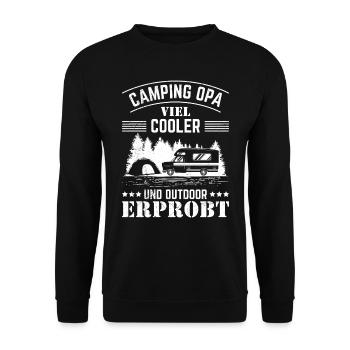 CAMPING OPA VIEL COOLER UND OUTDOOR ERPROBT - Unisex Pullover - Schwarz - Vorne - Alina (178cm) & Michal (187cm)