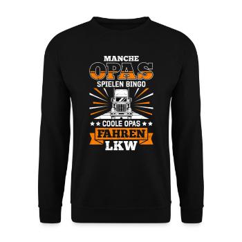 Großvater MANCHE OPAS SPIELEN BINGO COOLE OPAS - Unisex Pullover - Schwarz - Vorne - Alina (178cm) & Michal (187cm)