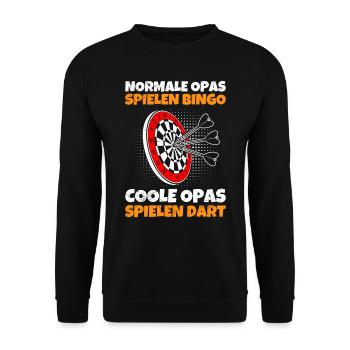 Großvater NORMALE OPAS SPIELEN BINGO COOLE OPAS - Unisex Pullover - Schwarz - Vorne - Alina (178cm) & Michal (187cm)