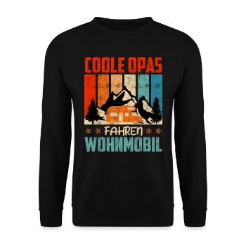 COOLE OPAS FAHREN WOHNMOBIL Lustiges Großvater - Unisex Pullover - Schwarz - Vorne - Alina (178cm) & Michal (187cm)
