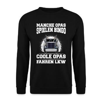 Großvater MANCHE OPAS SPIELEN BINGO COOLE OPAS - Unisex Pullover - Schwarz - Vorne - Alina (178cm) & Michal (187cm)