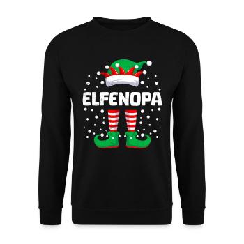 ELFEN OPA Lustiges Großvater Weihnachten Opi - Unisex Pullover - Schwarz - Vorne - Alina (178cm) & Michal (187cm)