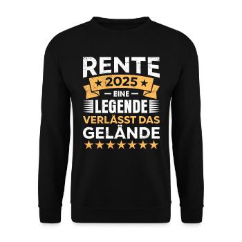 RENTE 2025 EINE LEGENDE VERLÄSST DAS GELÄNDE - Unisex Pullover - Schwarz - Vorne - Alina (178cm) & Michal (187cm)