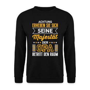 Opi ERHEBEN SIE SICH SEINE MAJESTÄT DER OPA - Unisex Pullover - Schwarz - Vorne - Alina (178cm) & Michal (187cm)