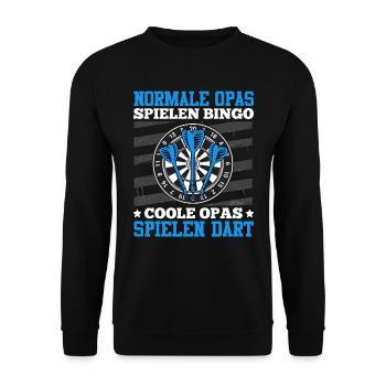 Opi NORMALE OPAS SPIELEN BINGO COOLE OPAS SPIELEN - Unisex Pullover - Schwarz - Vorne - Alina (178cm) & Michal (187cm)