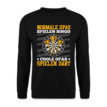 Opi NORMALE OPAS SPIELEN BINGO COOLE OPAS SPIELEN - Unisex Pullover - Schwarz - Vorne - Alina (178cm) & Michal (187cm)