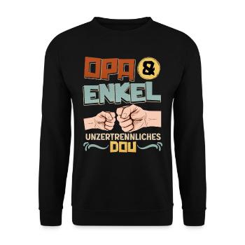 OPA UND ENKEL UNZERTRENNLICHES DUO Lustiges - Unisex Pullover - Schwarz - Vorne - Alina (178cm) & Michal (187cm)