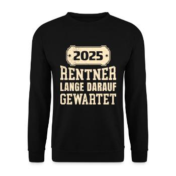 2025 RENTNER LANGE DARAUF GEWARTET Lustiges - Unisex Pullover - Schwarz - Vorne - Alina (178cm) & Michal (187cm)